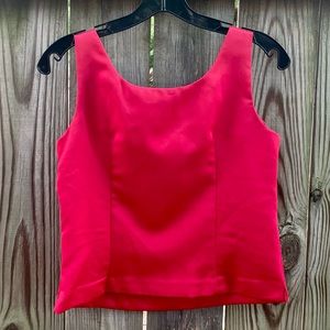 90s y2k vintage structured satin tank top red silk 4P silk shirt